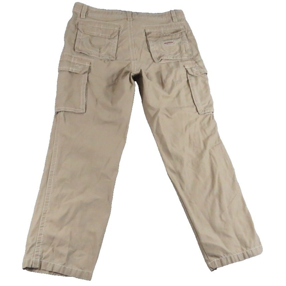 True Religion‎ Big T Non Denim Cargo Pants Khaki 34x31 Men Workwear Utility Rope
